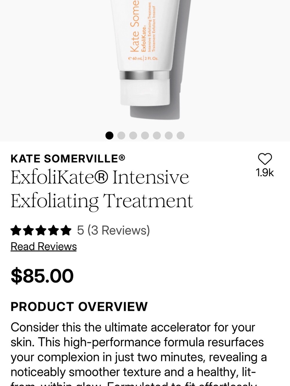 Kate Somerville White and Silver ExfoliKate Intensive Exfoliating Treatment